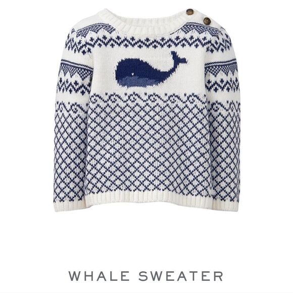 JANIE AND JACK WHITE WHALE SWEATER, SIZE 3-6 MONTHS - Picture 1 of 8
